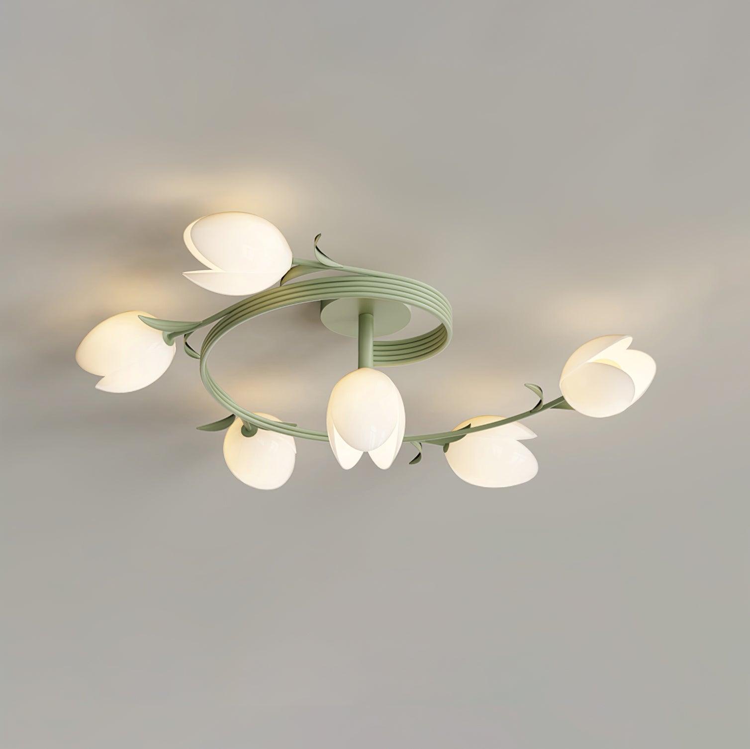 Tulip Ceiling Light Fitting Six Head